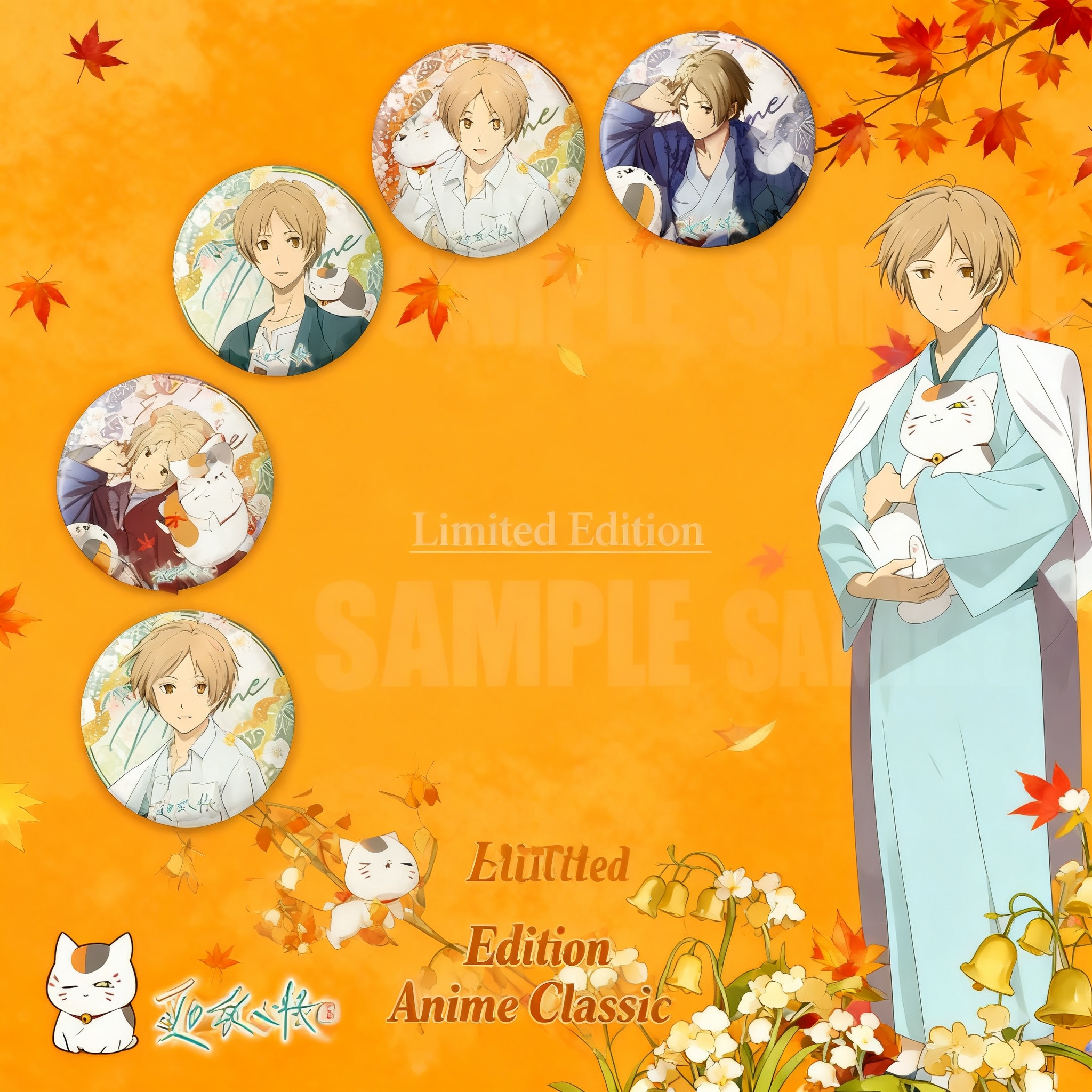 Pin Button Badge - Anime Natsume Yuujinchou New Merchandise Double