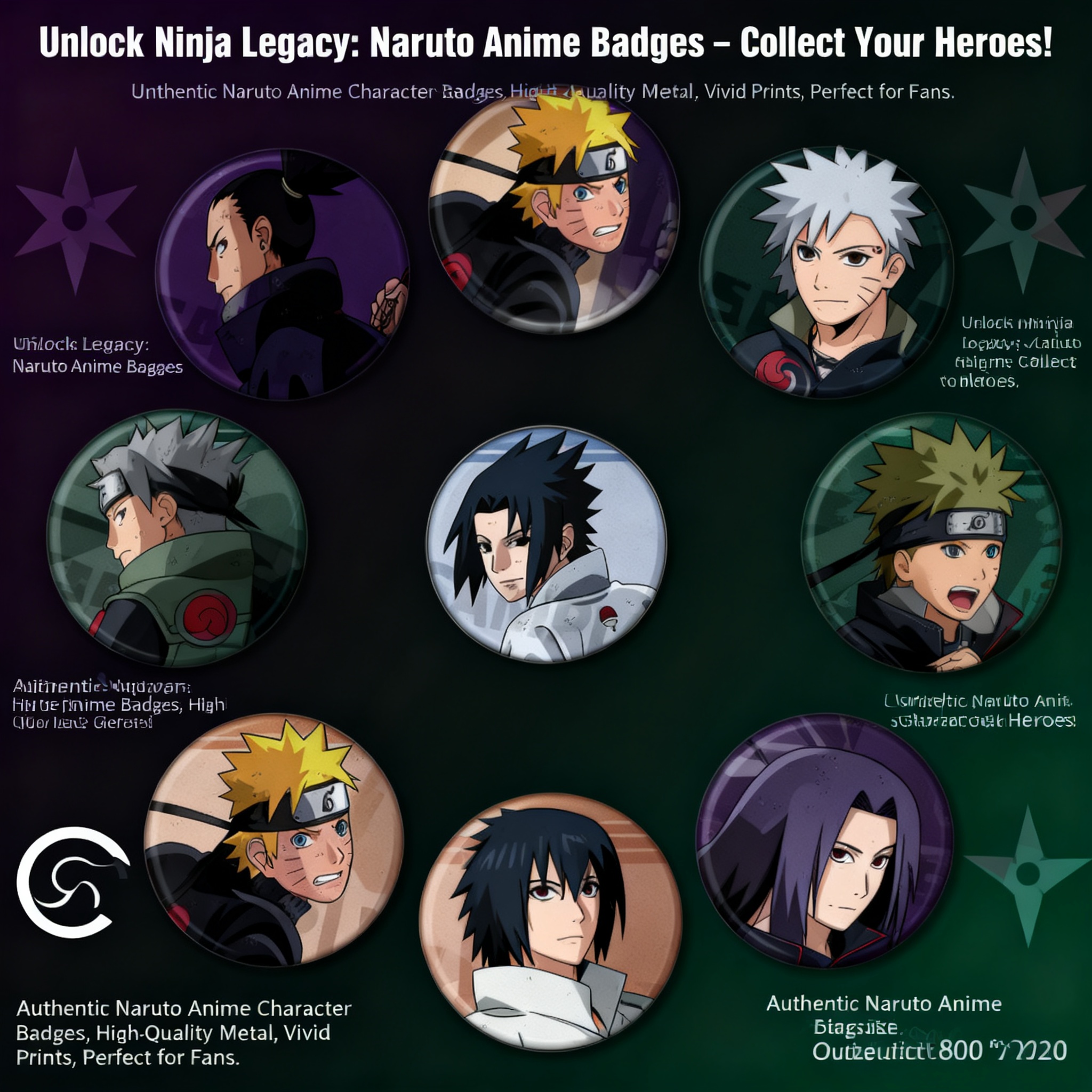 Naruto Anime Badge Pin Set Kak - مراجعة Pin Button Badge وسعره